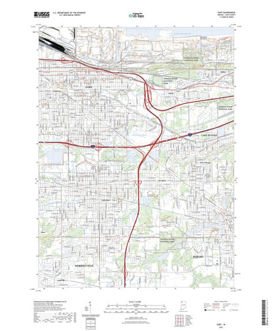 United States Geological Survey Gary, IN (2022, 24000-Scale) digital map