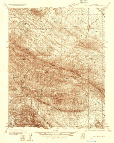 United States Geological Survey Garza Peak, CA (1934, 31680-Scale) digital map