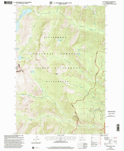 United States Geological Survey Gash Point, MT-ID (1998, 24000-Scale) digital map