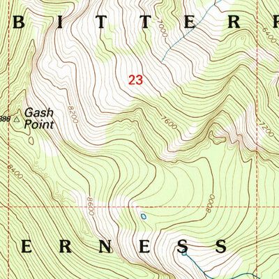 United States Geological Survey Gash Point, MT-ID (1998, 24000-Scale) digital map