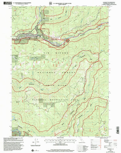 United States Geological Survey Gasquet, CA (1997, 24000-Scale) digital map