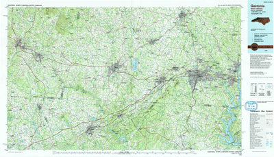 United States Geological Survey Gastonia, NC-SC (1991, 100000-Scale) digital map