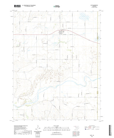United States Geological Survey Gate, OK (2022, 24000-Scale) digital map