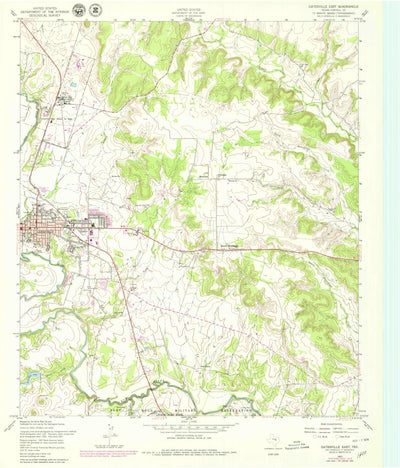 United States Geological Survey Gatesville East, TX (1957, 24000-Scale) digital map