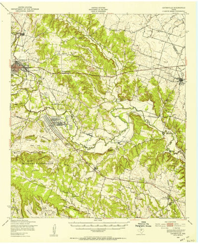 United States Geological Survey Gatesville, TX (1950, 62500-Scale) digital map