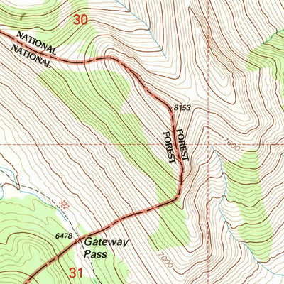 United States Geological Survey Gateway Pass, MT (1995, 24000-Scale) digital map