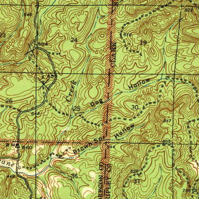 United States Geological Survey Gatewood, MO (1941, 62500-Scale) digital map