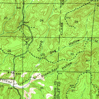 United States Geological Survey Gatewood, MO (1945, 62500-Scale) digital map