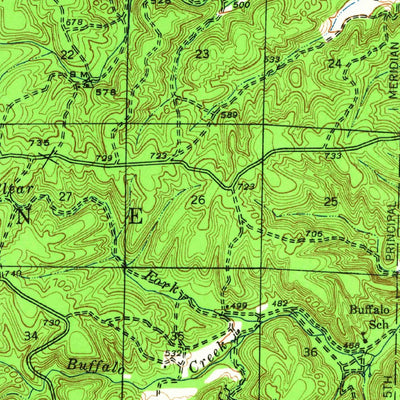 United States Geological Survey Gatewood, MO (1945, 62500-Scale) digital map
