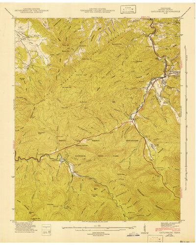 United States Geological Survey Gatlinburg, TN (1943, 24000-Scale) digital map