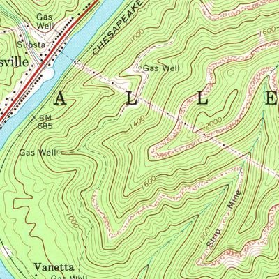 United States Geological Survey Gauley Bridge, WV (1969, 24000-Scale) digital map