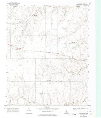 United States Geological Survey Gaylord, TX-OK (1972, 24000-Scale) digital map