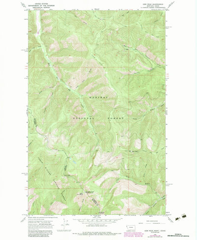 United States Geological Survey Gem Peak, MT-ID (1966, 24000-Scale) digital map