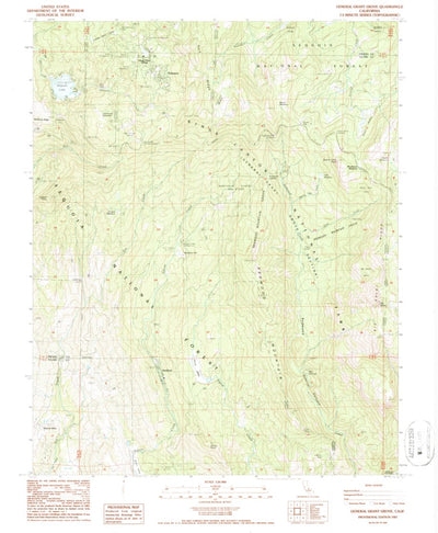 United States Geological Survey General Grant Grove, CA (1987, 24000-Scale) digital map
