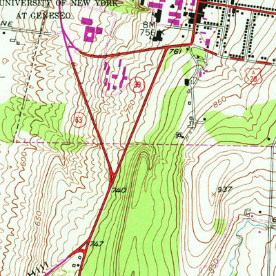 United States Geological Survey Geneseo, NY (1950, 24000-Scale) digital map