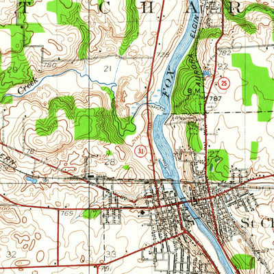 United States Geological Survey Geneva, IL (1948, 62500-Scale) digital map