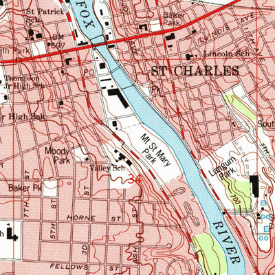 United States Geological Survey Geneva, IL (1993, 24000-Scale) digital map