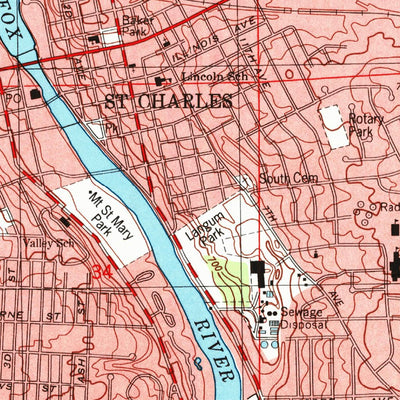 United States Geological Survey Geneva, IL (1998, 24000-Scale) digital map
