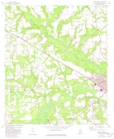 United States Geological Survey Geneva West, AL (1957, 24000-Scale) digital map