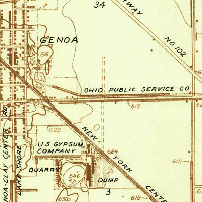 United States Geological Survey Genoa, OH (1935, 24000-Scale) digital map