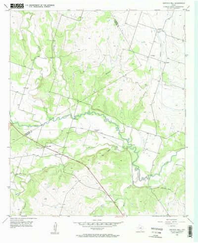 United States Geological Survey Gentrys Mill, TX (1956, 24000-Scale) digital map