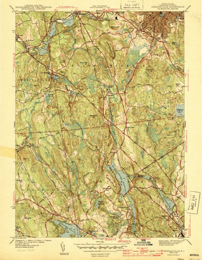 United States Geological Survey Georgiaville, RI (1943, 31680-Scale) digital map