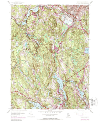 United States Geological Survey Georgiaville, RI (1954, 24000-Scale) digital map