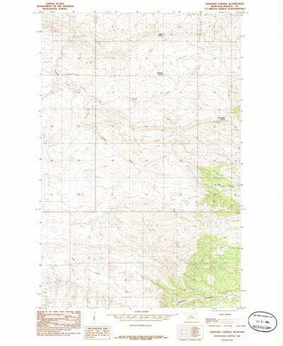 United States Geological Survey Gerhard Corner, MT (1985, 24000-Scale) digital map