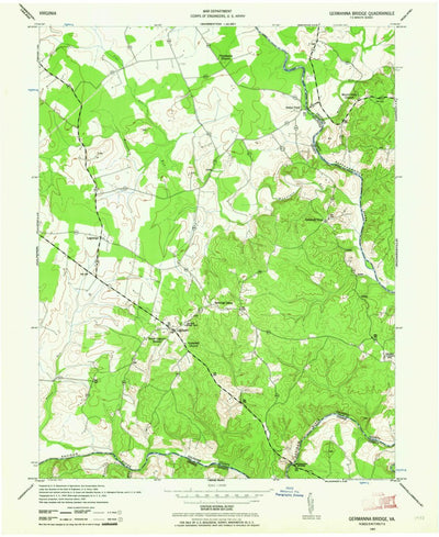 United States Geological Survey Germanna Bridge, VA (1943, 24000-Scale) digital map