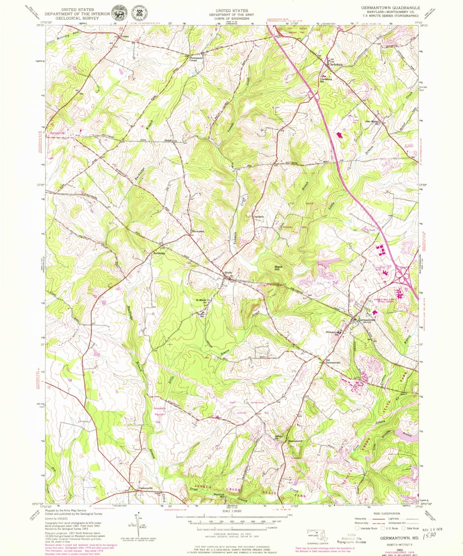 Germantown, MD (1953, 24000-Scale) Map by United States Geological ...