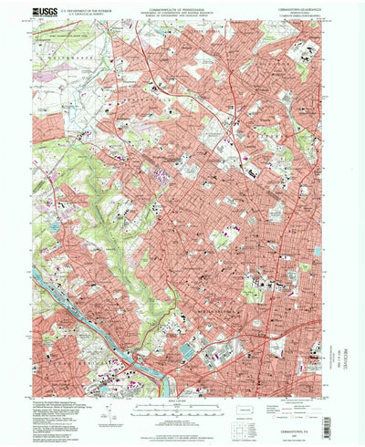United States Geological Survey Germantown, PA (1997, 24000-Scale) digital map