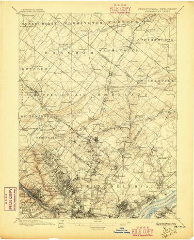 United States Geological Survey Germantown, PA-NJ (1896, 62500-Scale) digital map