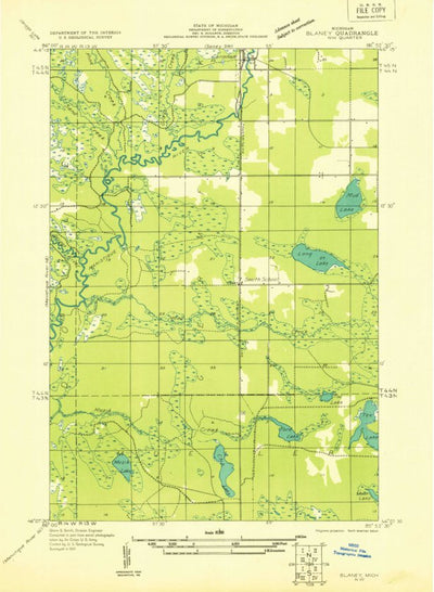 United States Geological Survey Germfask, MI (1931, 31680-Scale) digital map