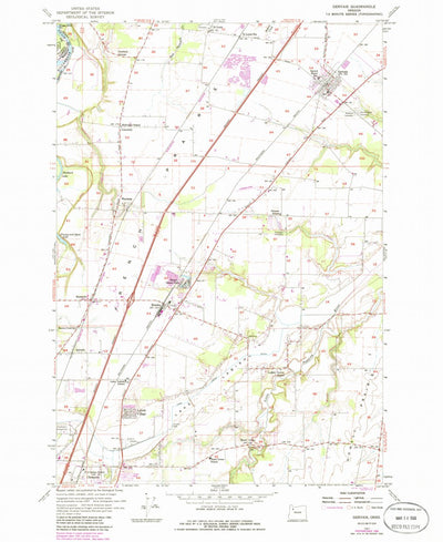United States Geological Survey Gervais, OR (1957, 24000-Scale) digital map
