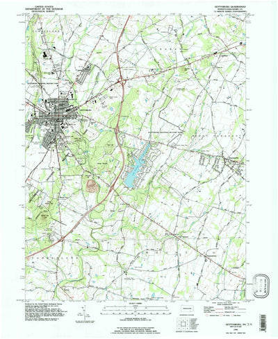 United States Geological Survey Gettysburg, PA (1990, 24000-Scale) digital map