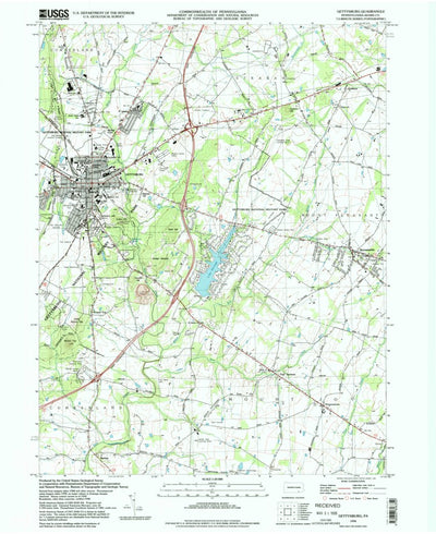 United States Geological Survey Gettysburg, PA (1994, 24000-Scale) digital map