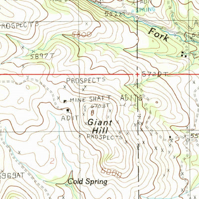 United States Geological Survey Giant Hill, MT (1986, 24000-Scale) digital map