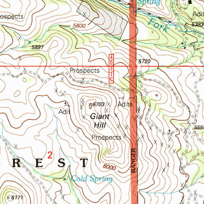 United States Geological Survey Giant Hill, MT (2001, 24000-Scale) digital map