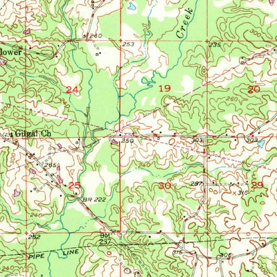 United States Geological Survey Gibsland, LA (1949, 62500-Scale) digital map