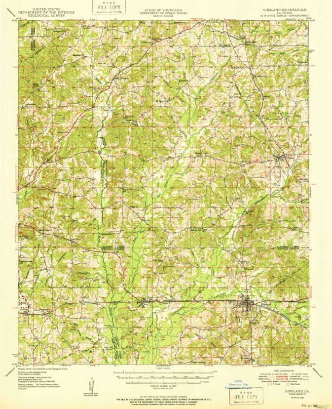 アンフィニ グリーン マップ 1991年版 Gibsland, LA (1950, 62500-Scale) Map by United States Geological