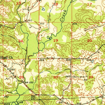 United States Geological Survey Gibsland, LA (1950, 62500-Scale) digital map