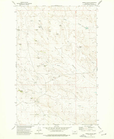United States Geological Survey Gibson Coulee, MT (1973, 24000-Scale) digital map