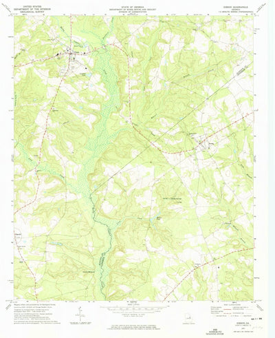 United States Geological Survey Gibson, GA (1972, 24000-Scale) digital map