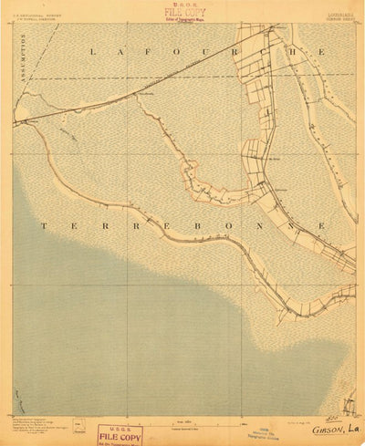 United States Geological Survey Gibson, LA (1892, 62500-Scale) digital map