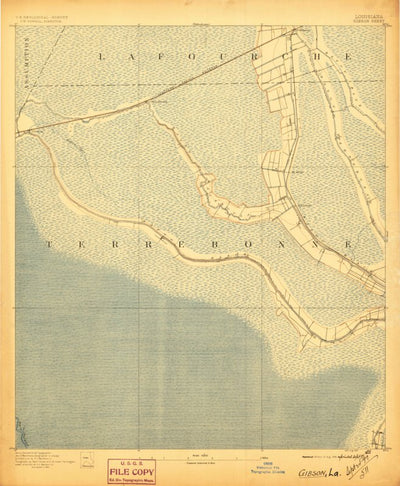 United States Geological Survey Gibson, LA (1897, 62500-Scale) digital map