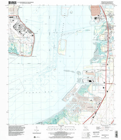 United States Geological Survey Gibsonton, FL (1998, 24000-Scale) digital map