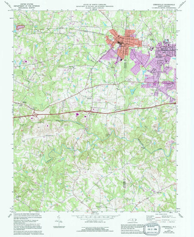 United States Geological Survey Gibsonville, NC (1970, 24000-Scale) digital map