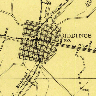 United States Geological Survey Giddings, TX (1919, 62500-Scale) digital map