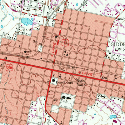 United States Geological Survey Giddings, TX (1958, 24000-Scale) digital map