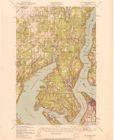 United States Geological Survey Gig Harbor, WA (1942, 62500-Scale) digital map